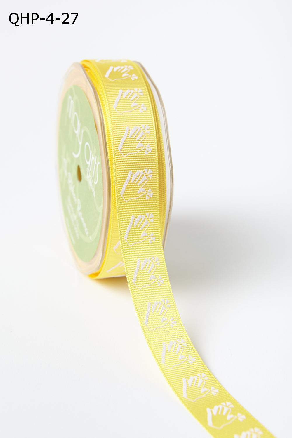 3/4 Inch Grosgrain Emoji Print Ribbon with Woven Edge – QHP-4-27 clapping hands