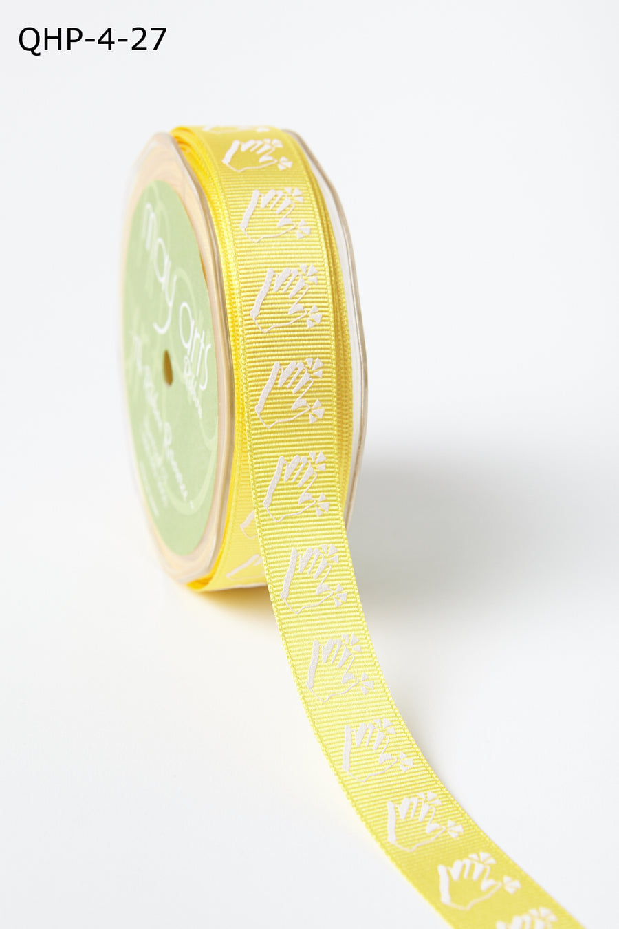 3/4 Inch Grosgrain Emoji Print Ribbon with Woven Edge – QHP-4-27 clapping hands