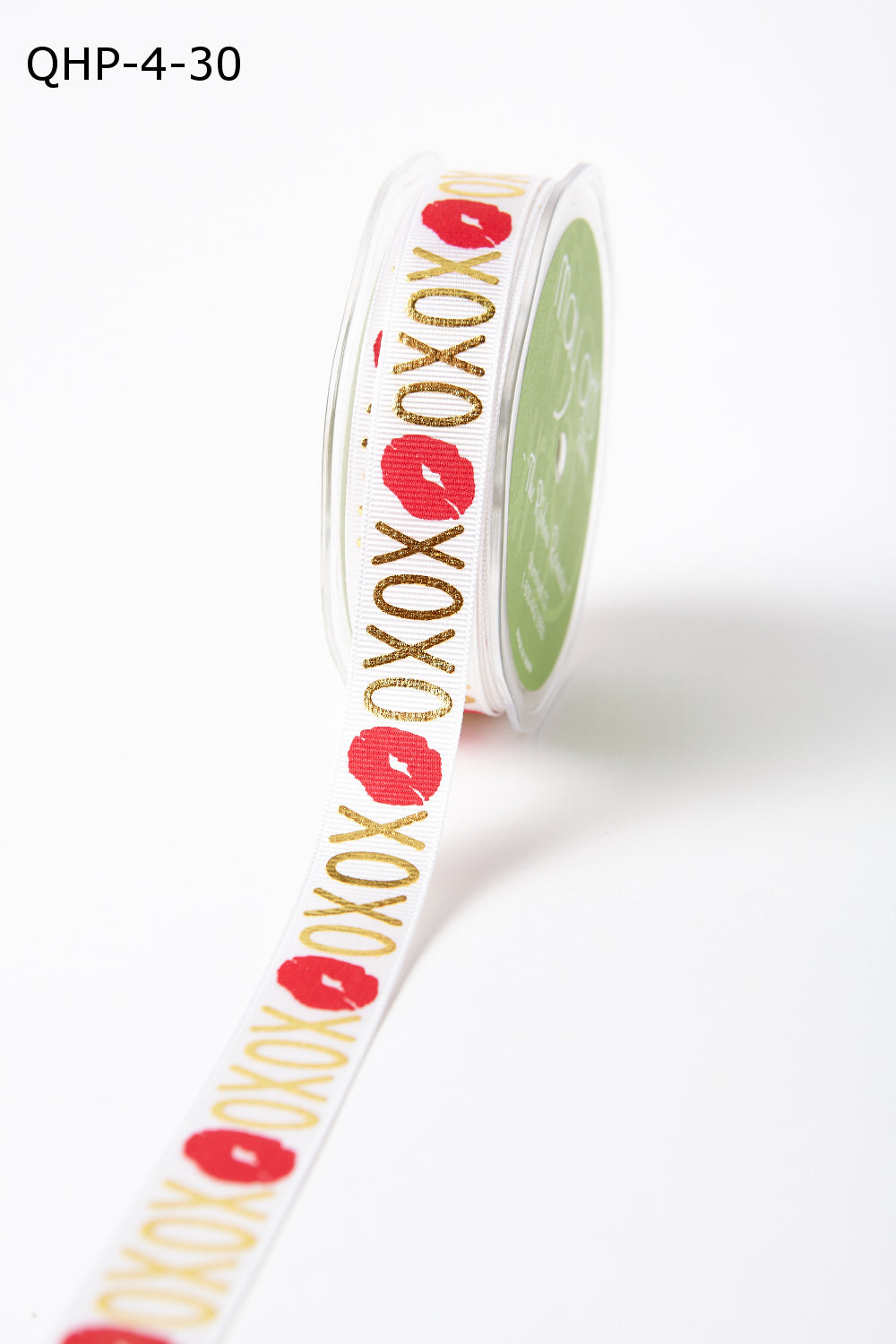 3/4 Inch Grosgrain XOXO Kiss Print Ribbon with Woven Edge – QHP-4-30 XOXO kiss