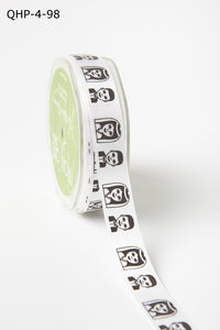 3/4 Inch Grosgrain Emoji Print Ribbon with Woven Edge – QHP-4-98 bride and groom
