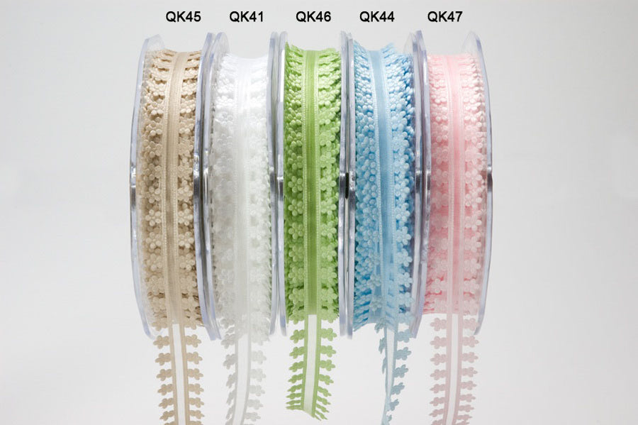 3/4 Inch Organza Daisy Edge Ribbon – QK44 – LIGHT BLUE