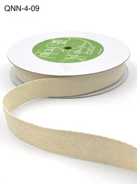 3/4 Inch 100% Cotton Classic Medium Weight Twill Ribbon with Woven Edge – QNN-4-09 IVORY