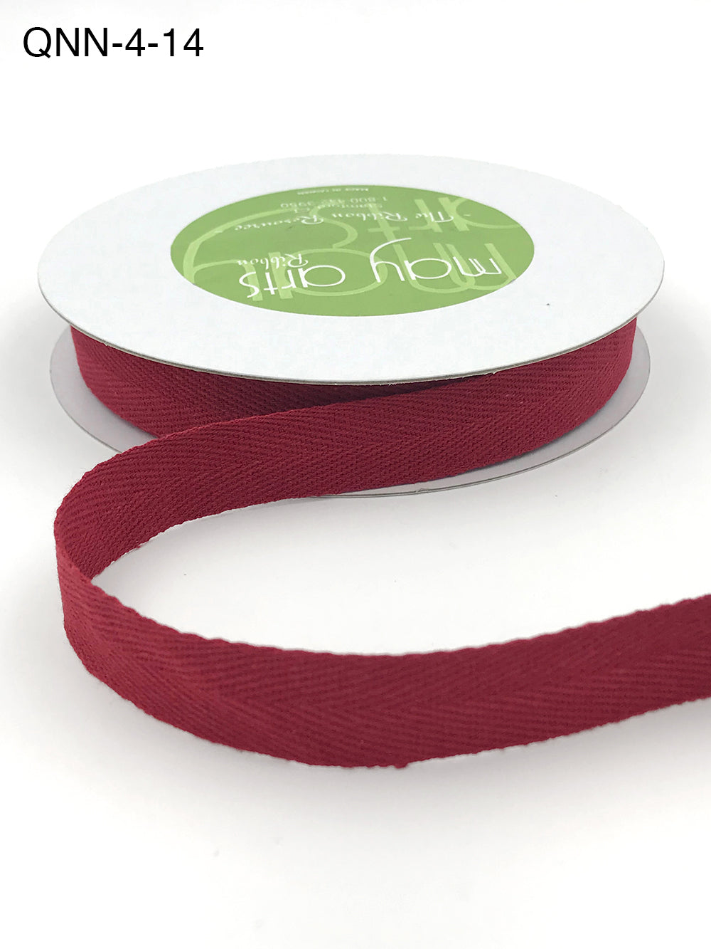 3/4 Inch 100% Cotton Classic Medium Weight Twill Ribbon with Woven Edge – QNN-4-14 RED