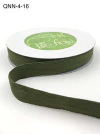 3/4 Inch 100% Cotton Classic Medium Weight Twill Ribbon with Woven Edge – QNN-4-16 OLIVE