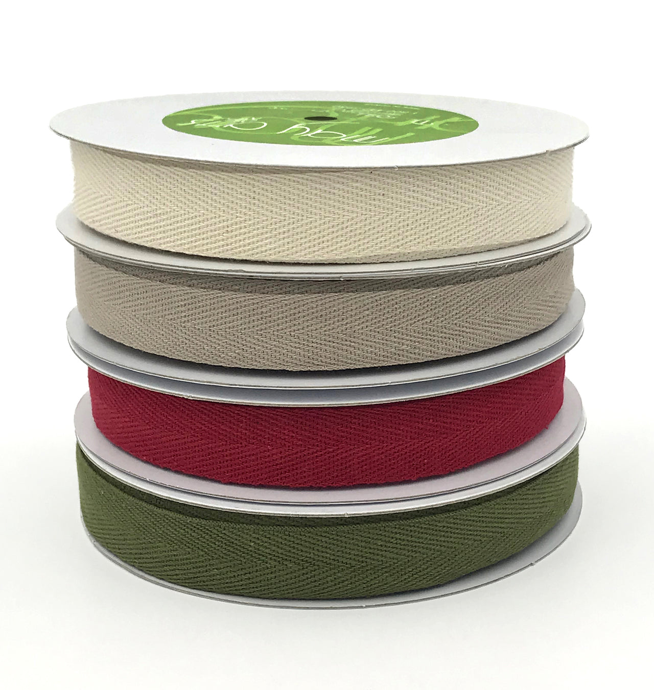 3/4 Inch 100% Cotton Classic Medium Weight Twill Ribbon with Woven Edge