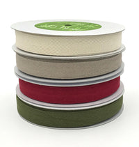 3/4 Inch 100% Cotton Classic Medium Weight Twill Ribbon with Woven Edge
