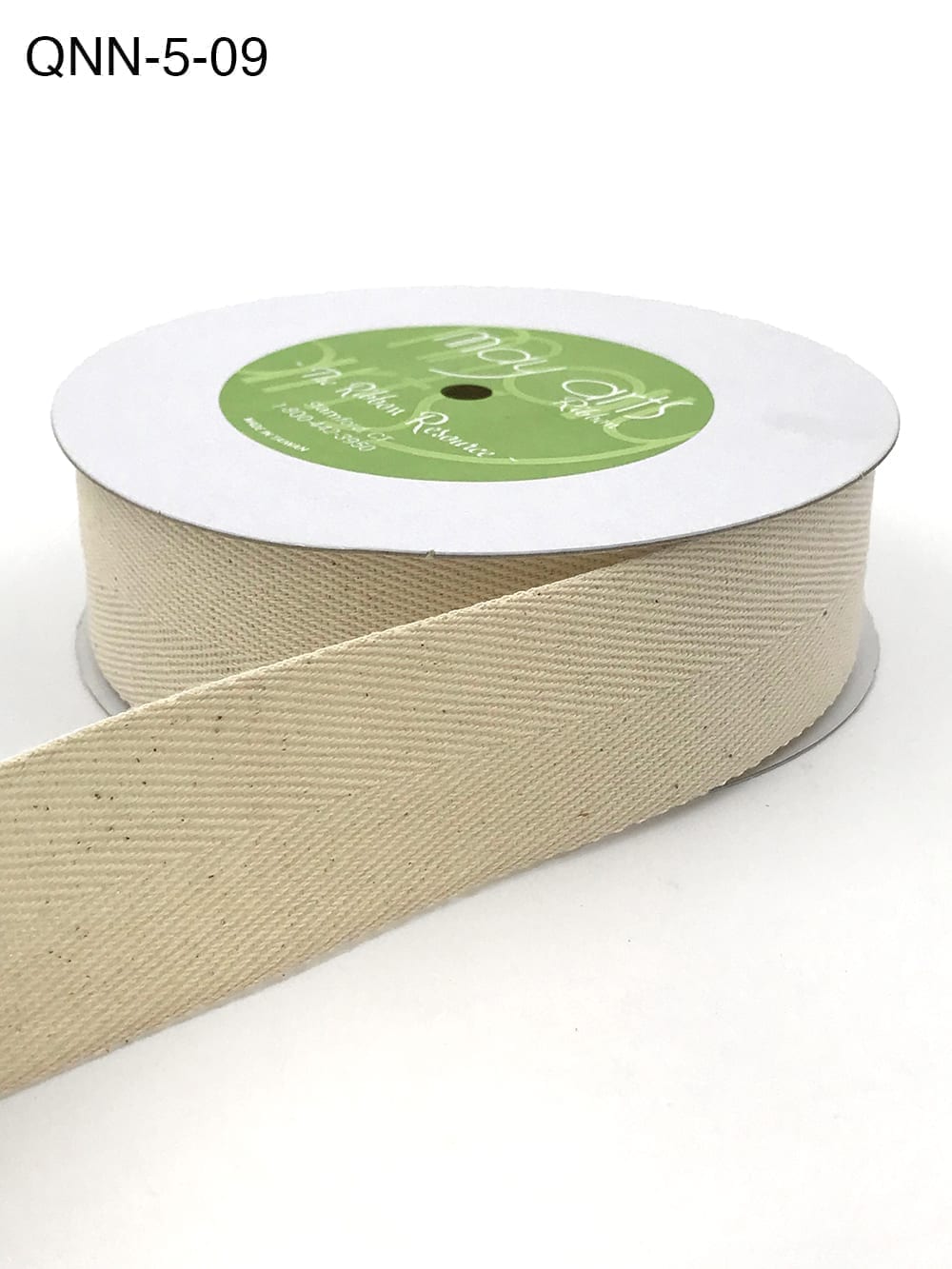 1.5 Inch 100% Cotton Classic Medium Weight Twill Ribbon with Woven Edge – QNN-5-09 IVORY