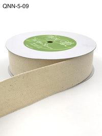 1.5 Inch 100% Cotton Classic Medium Weight Twill Ribbon with Woven Edge – QNN-5-09 IVORY