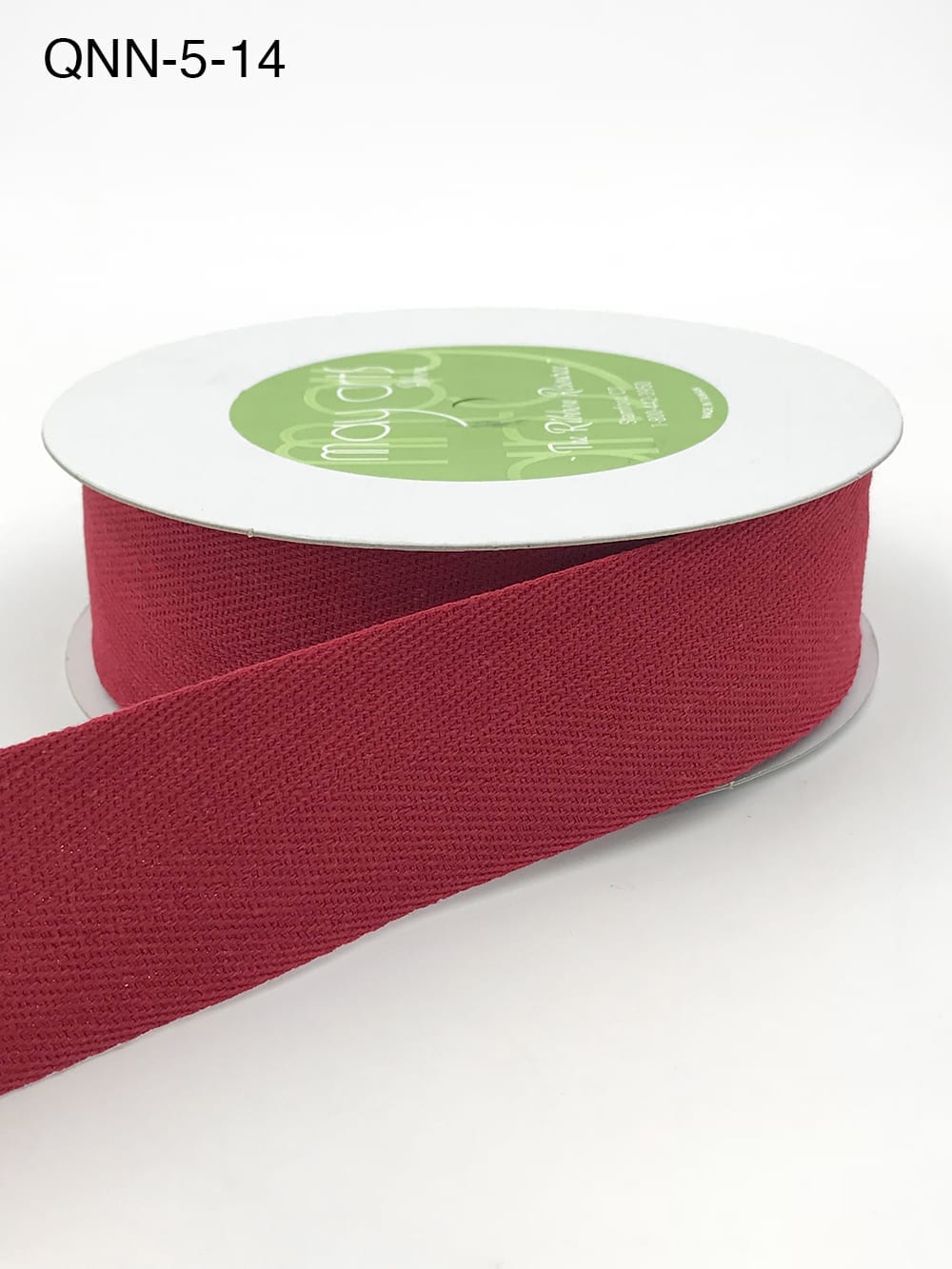 1.5 Inch 100% Cotton Classic Medium Weight Twill Ribbon with Woven Edge – QNN-5-14 RED
