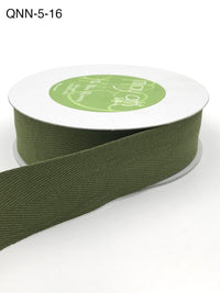 1.5 Inch 100% Cotton Classic Medium Weight Twill Ribbon with Woven Edge – QNN-5-16 OLIVE