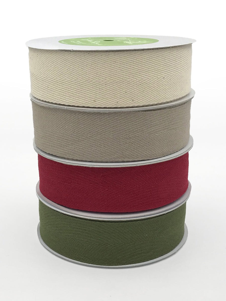 1.5 Inch 100% Cotton Classic Medium Weight Twill Ribbon with Woven Edge