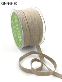 3/8 Inch 100% Cotton Classic Medium Weight Twill Ribbon with Woven Edge – QNN-8-10 NATURAL