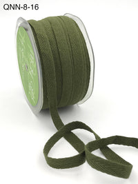 3/8 Inch 100% Cotton Classic Medium Weight Twill Ribbon with Woven Edge – QNN-8-16 OLIVE