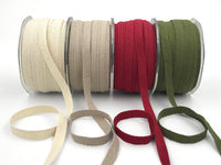 3/8 Inch 100% Cotton Classic Medium Weight Twill Ribbon with Woven Edge