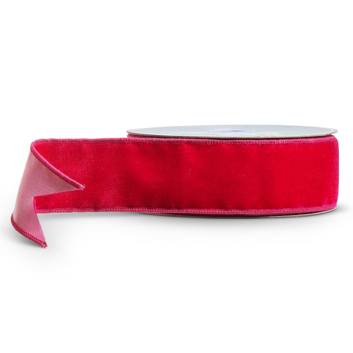 Fuchsia Pink Velvet Ribbon 2.5" x 10 Yds Polyester