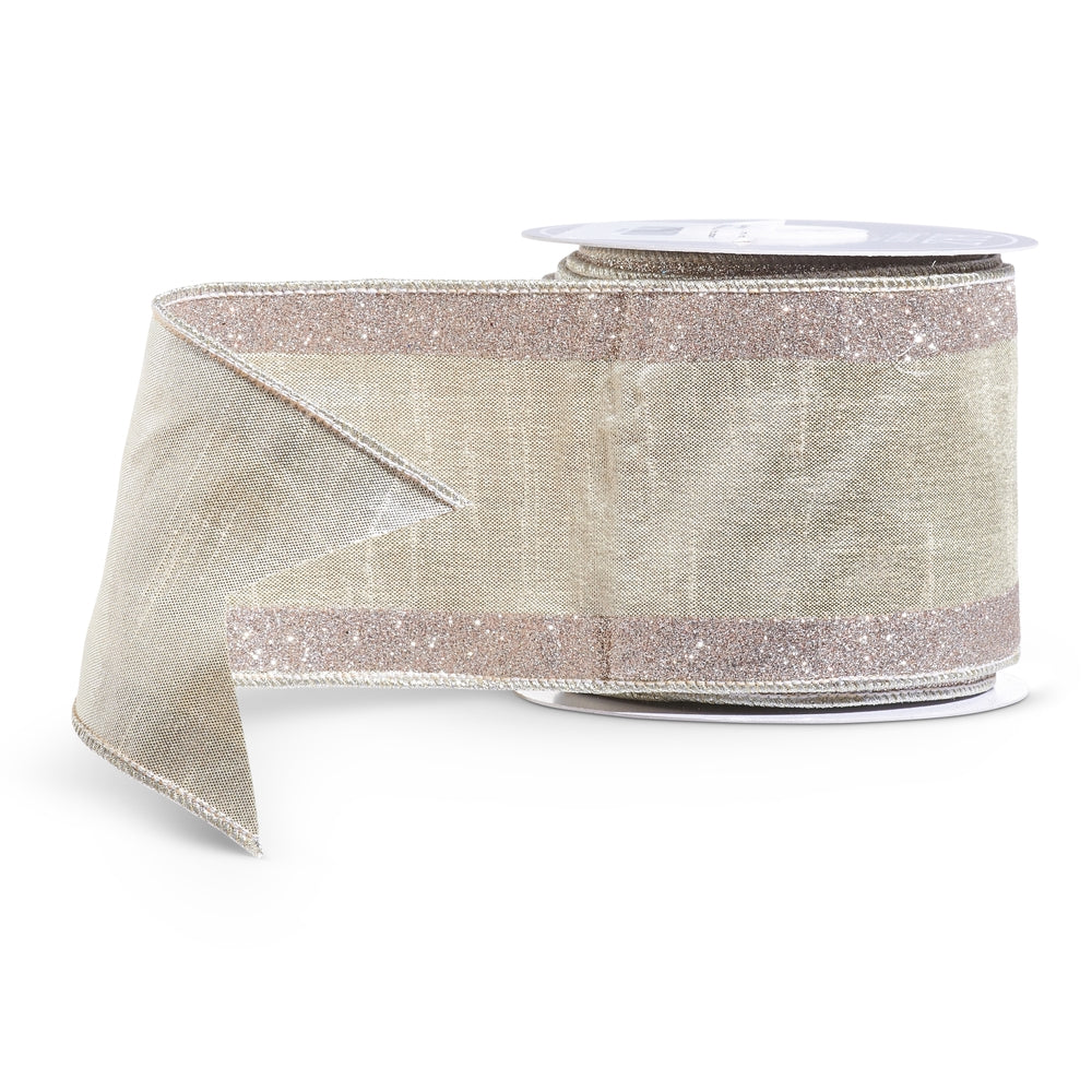 4" X 10 Yds Silver Stripes Ribbon