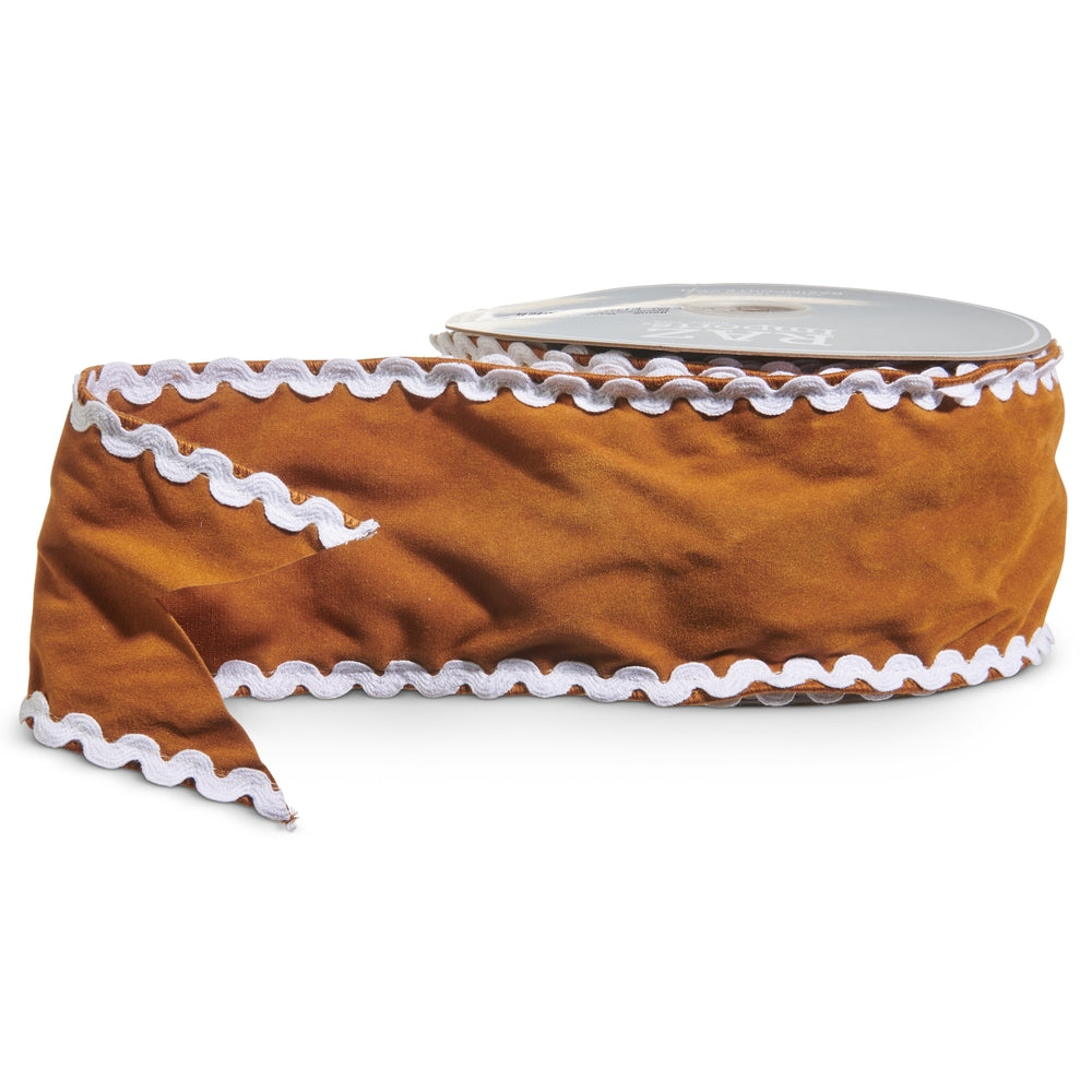 4" X 10 Yds Sueded Gingerbread Wired Ribbon