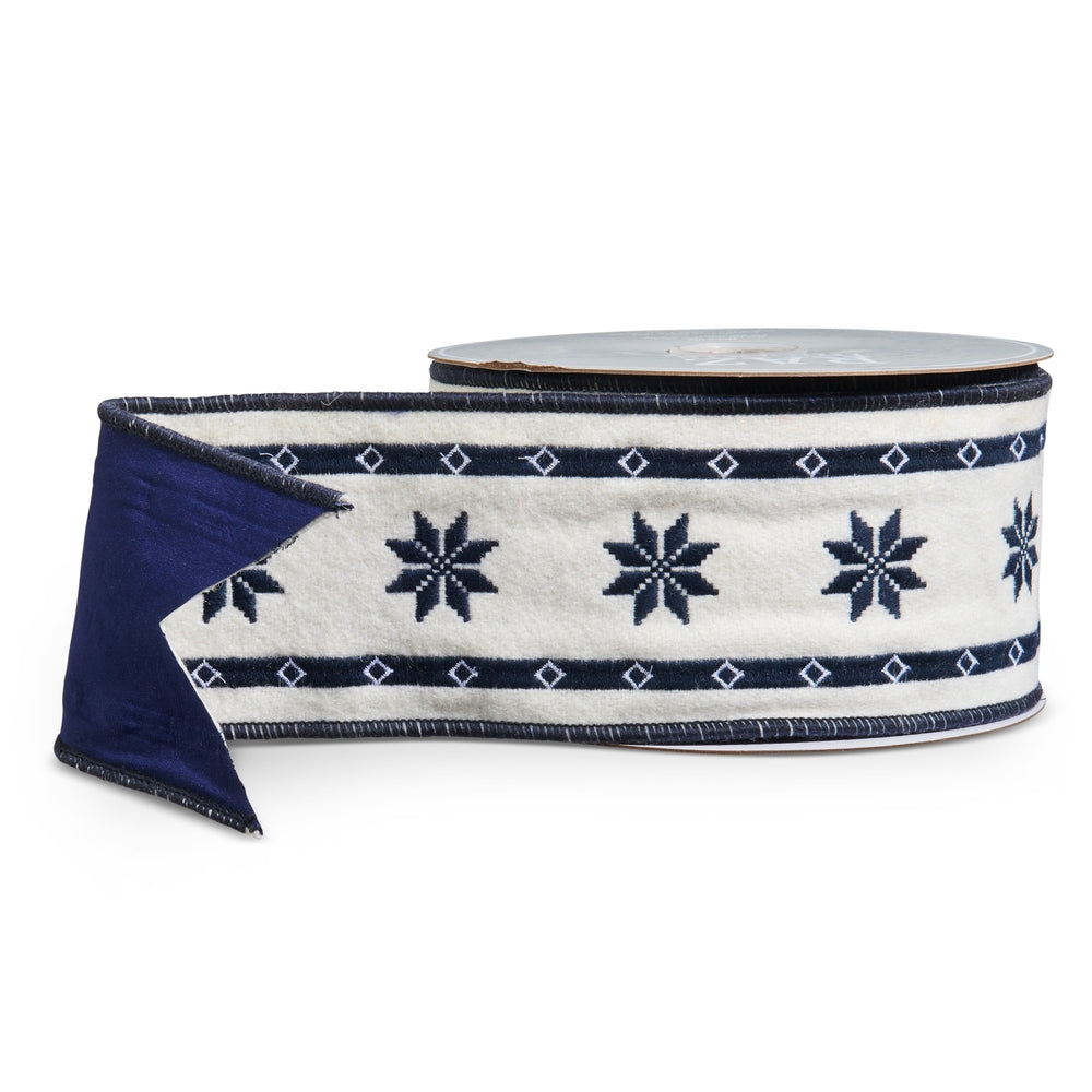 4" X 10 Yds Snowflake Wired Ribbon