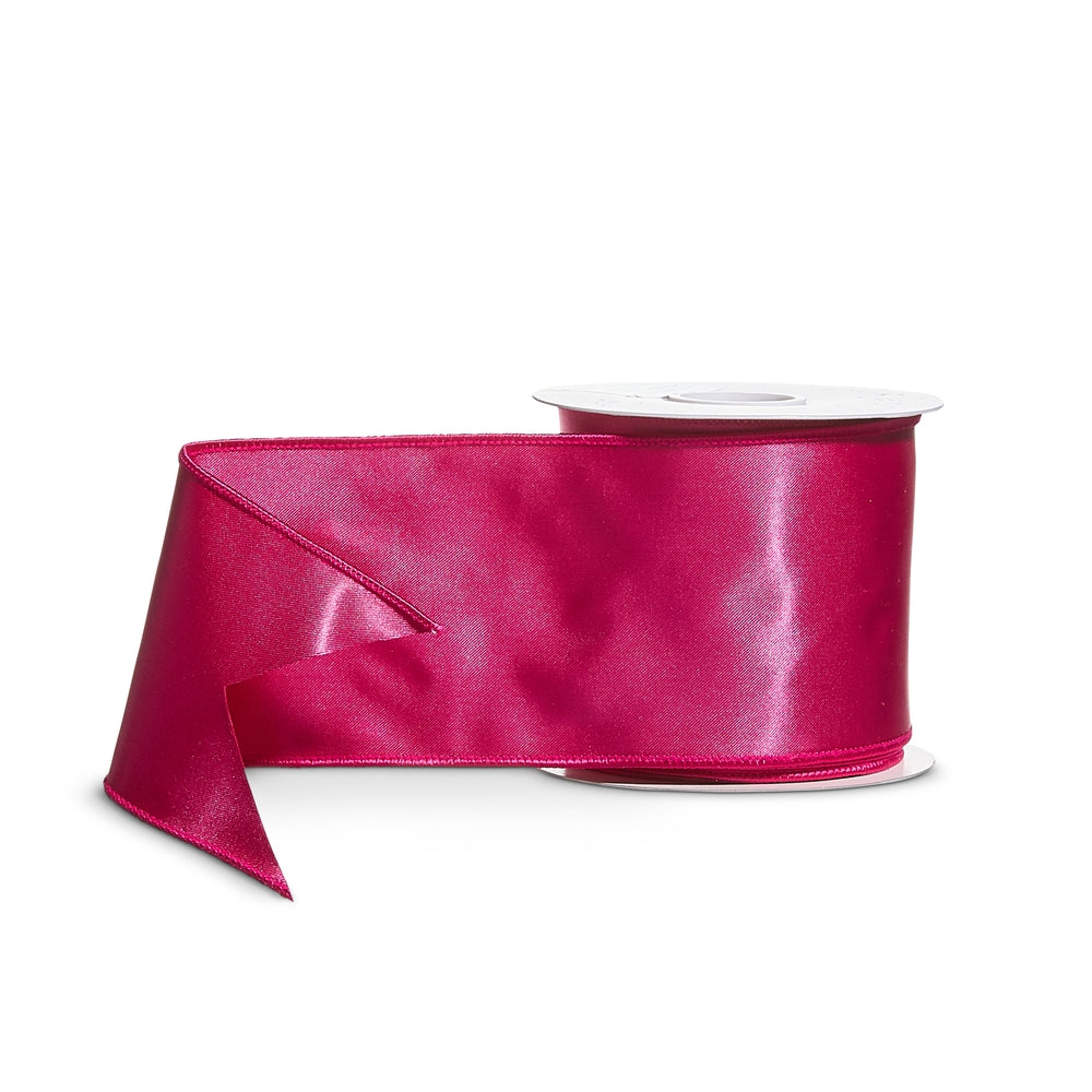 4" X 10 Yds Pink Satin Wired Ribbon