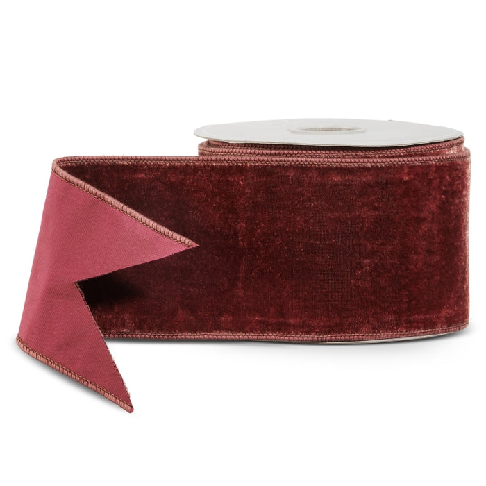 Rust Rose Velvet Wired Ribbon 4 Inch x 10 Yards