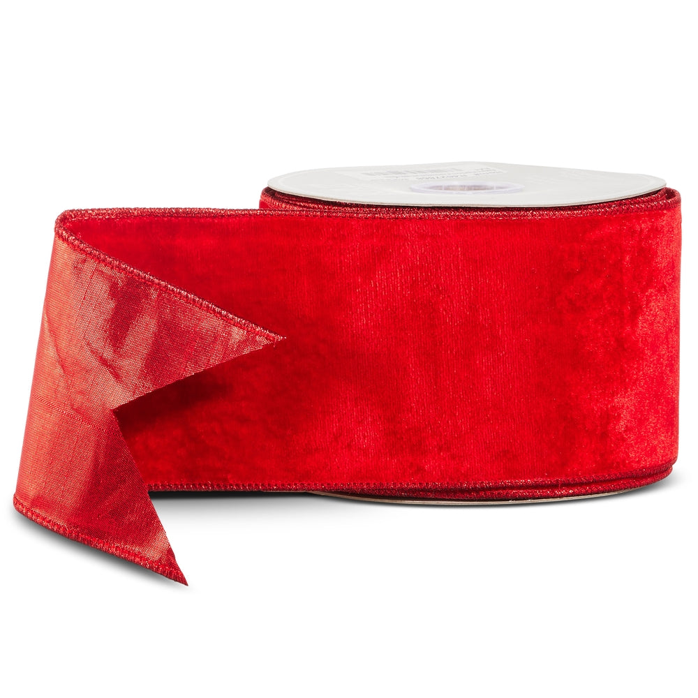 4" X 10 Yds Red Velvet Wired Ribbon