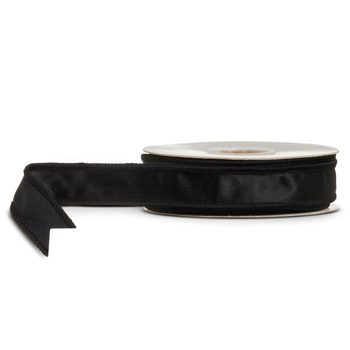 1" X 10 Yds Black Satin Wired Ribbon