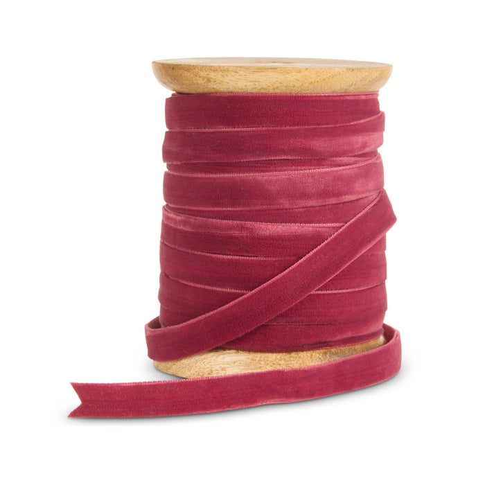 0.25" X 10 Yds Spool of Plum Velvet Ribbon