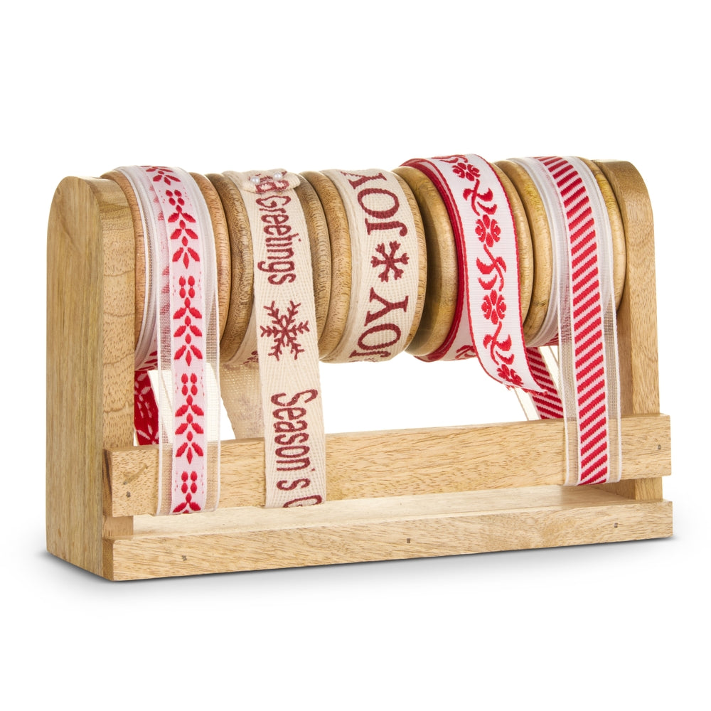 Spool of Red and Ivory Ribbon