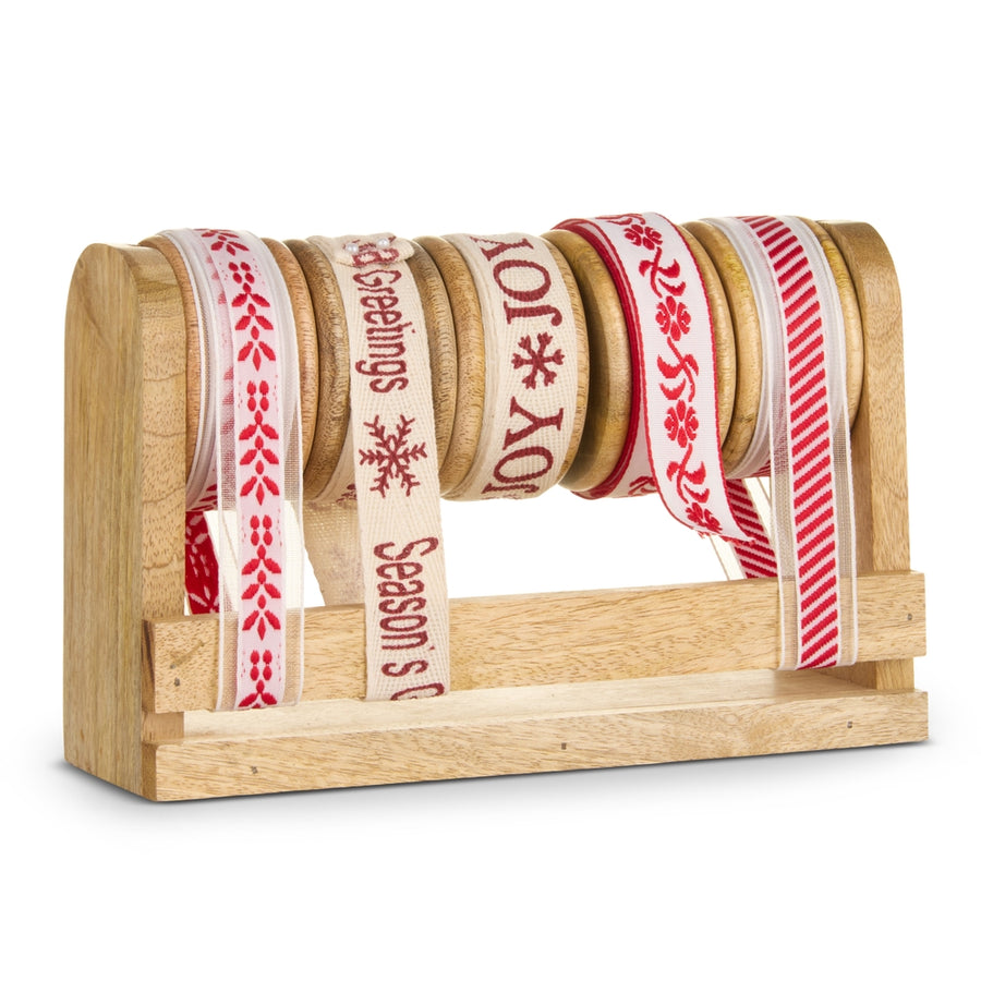 Spool of Red and Ivory Ribbon