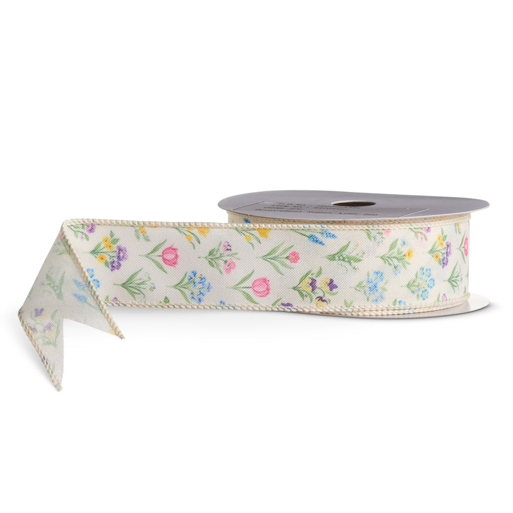 1.5" x 10 Yrds Floral Ribbon