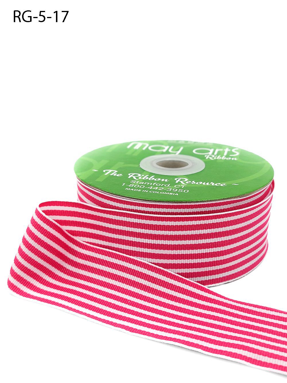 1.5 Inch Woven Grosgrain Stripe Ribbon with Woven Edge – RG-5-17 PINK/WHITE STRIPES