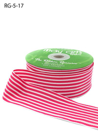 1.5 Inch Woven Grosgrain Stripe Ribbon with Woven Edge – RG-5-17 PINK/WHITE STRIPES