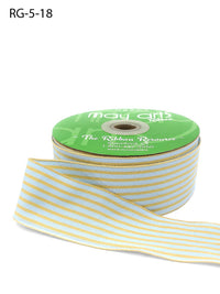 1.5 Inch Woven Grosgrain Stripe Ribbon with Woven Edge – RG-5-18 LIGHT BLUE/OATMEAL
