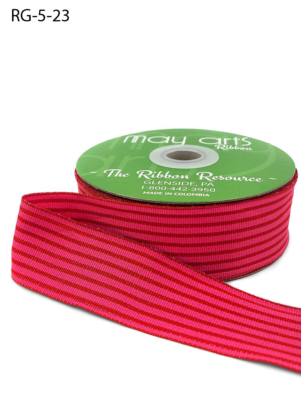 1.5 Inch Woven Grosgrain Stripe Ribbon with Woven Edge – RG-5-23 PINK/RED (NEW)