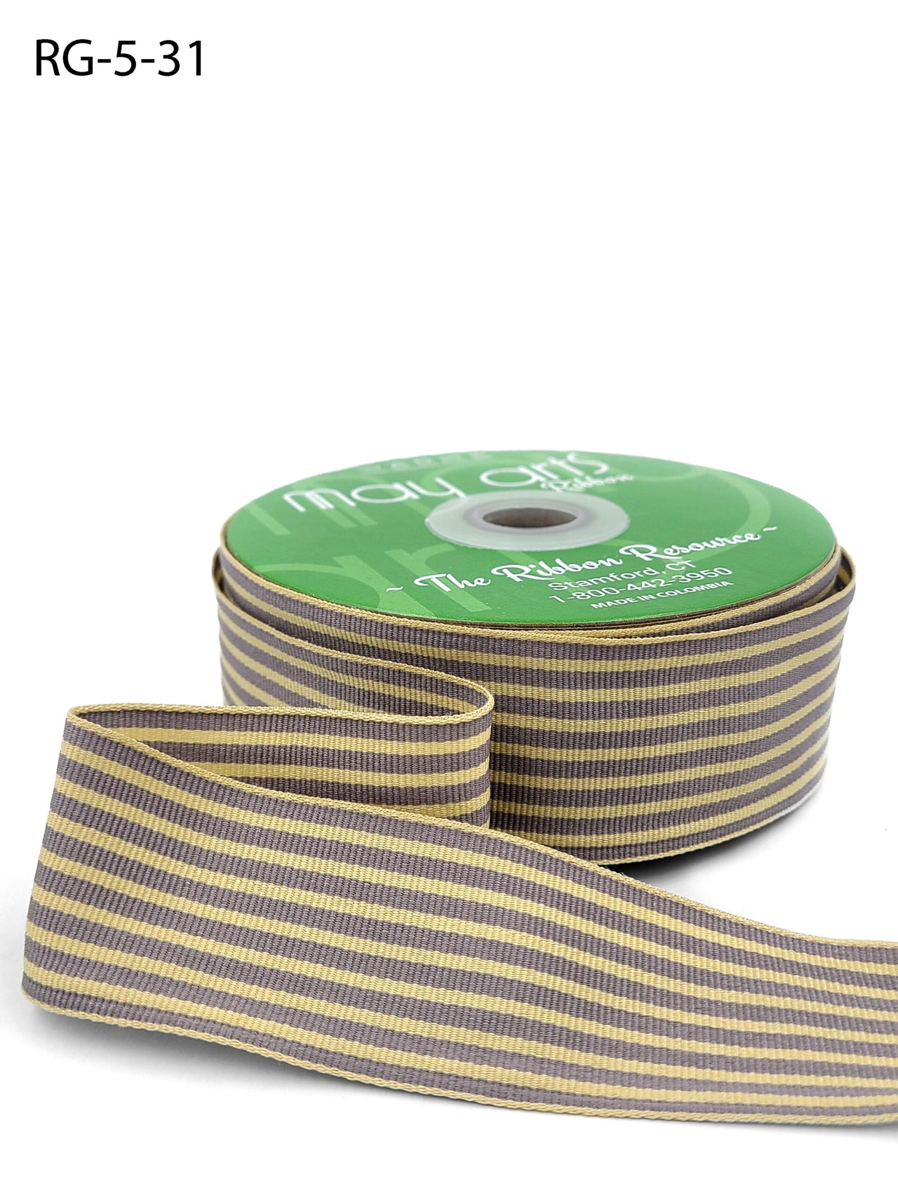 1.5 Inch Woven Grosgrain Stripe Ribbon with Woven Edge – RG-5-31 GREY/OATMEAL STRIPES