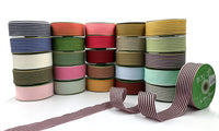 1.5 Inch Woven Grosgrain Stripe Ribbon with Woven Edge