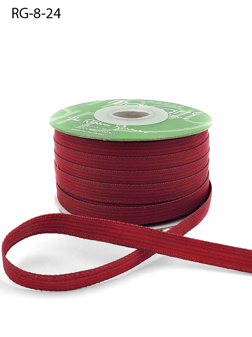 3/8 Inch Woven Grosgrain Stripe Ribbon with Woven Edge – RG-8-24 BURGUNDY/DEEP RED (NEW)