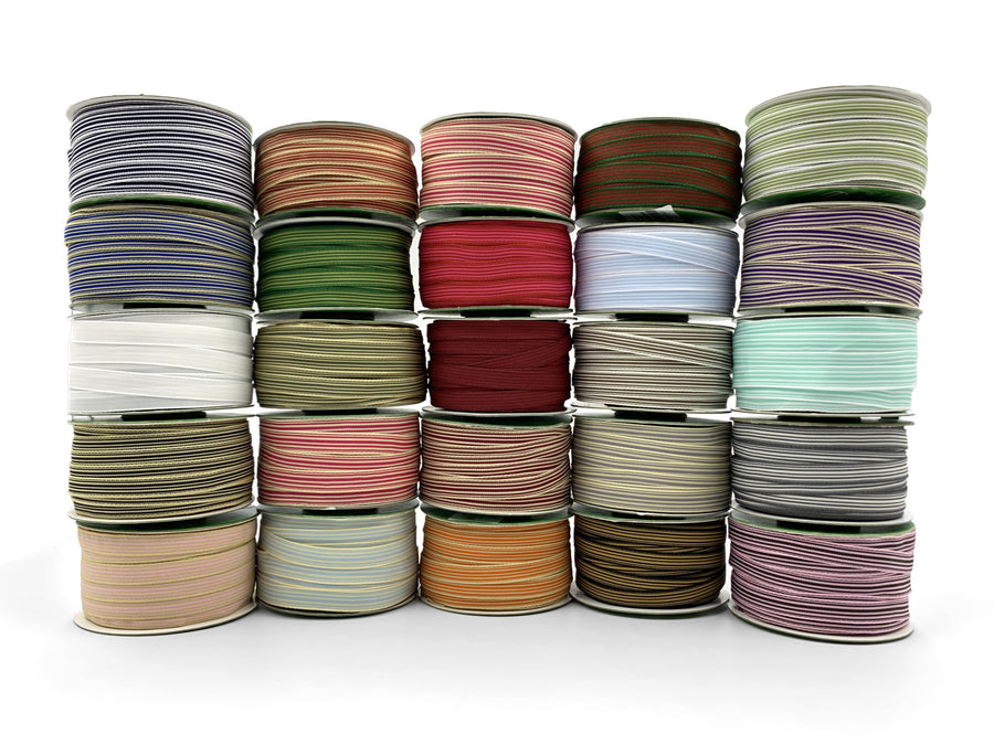 3/8 Inch Woven Grosgrain Stripe Ribbon with Woven Edge