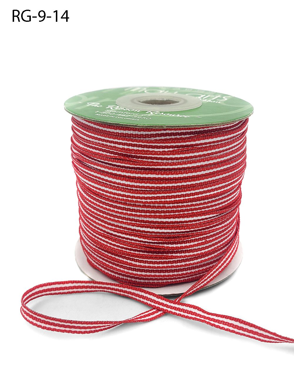 3/16 Inch Woven Grosgrain Stripe Ribbon with Woven Edge – RG-9-14 RED/WHITE STRIPES