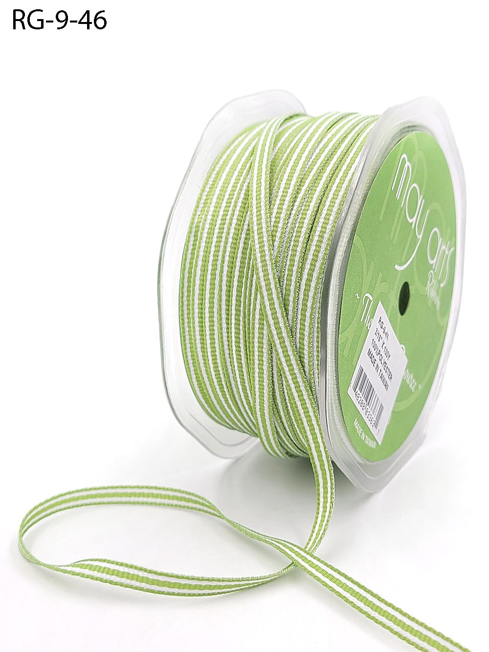 1/4 Inch Twill Chevron Stripe Ribbon with Woven Edge – 382-14-46 Celery