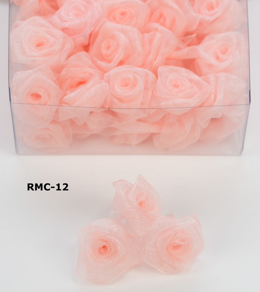 RLC 72/BOX – 2″ SHEER ROSES Ribbon – RLC-12 – PEACH
