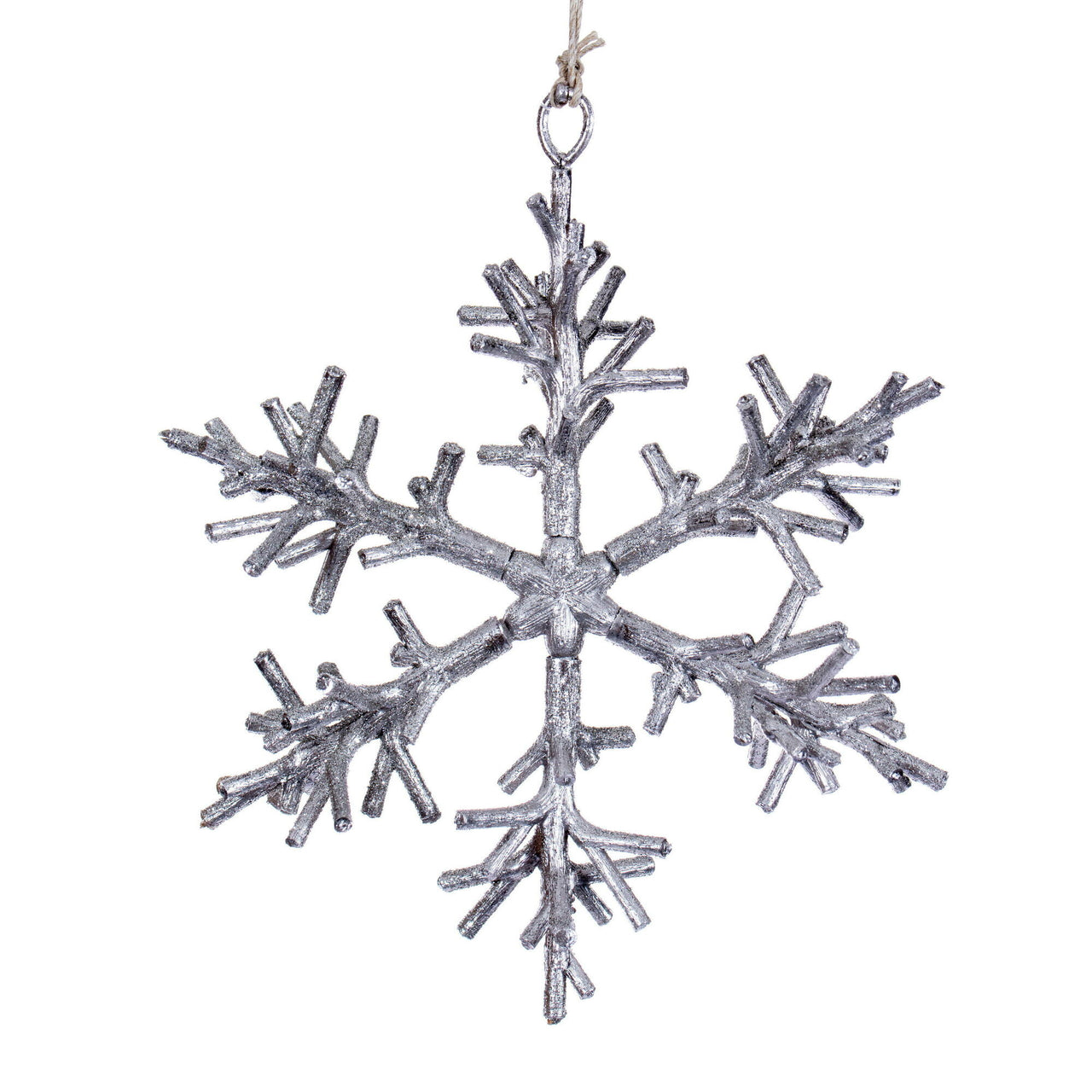 6.5" Silver Twig Snowflake Orn