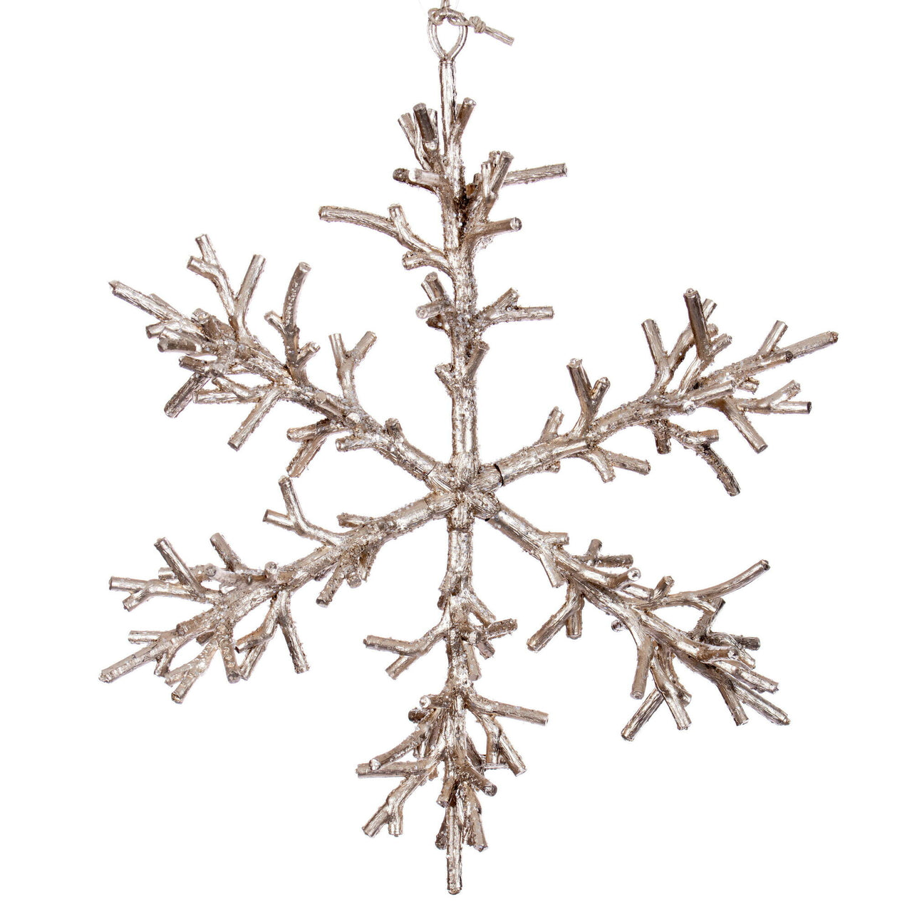 9" Champagne Twig Snowflake Orn