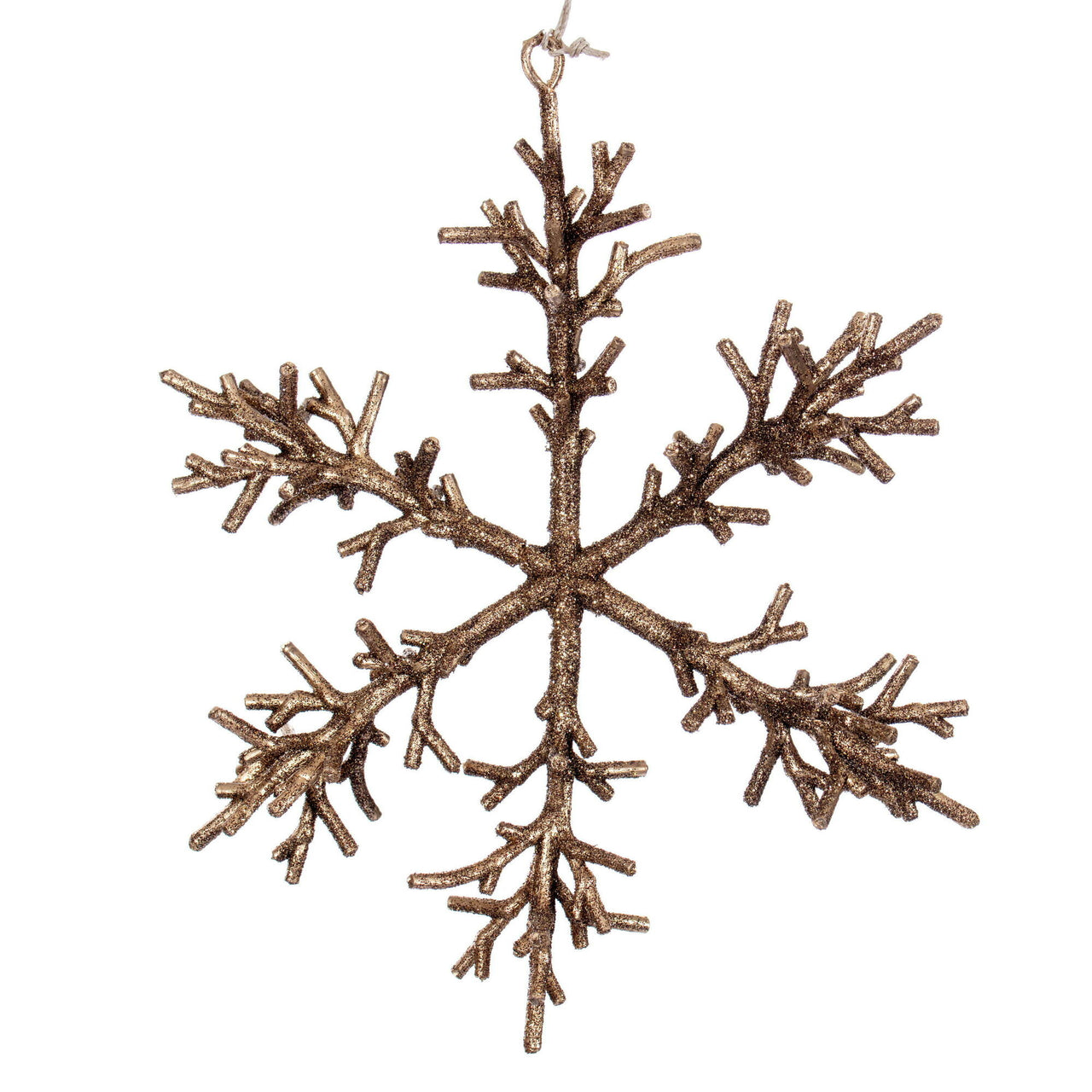 9" Chocolate Twig Snowflake Orn