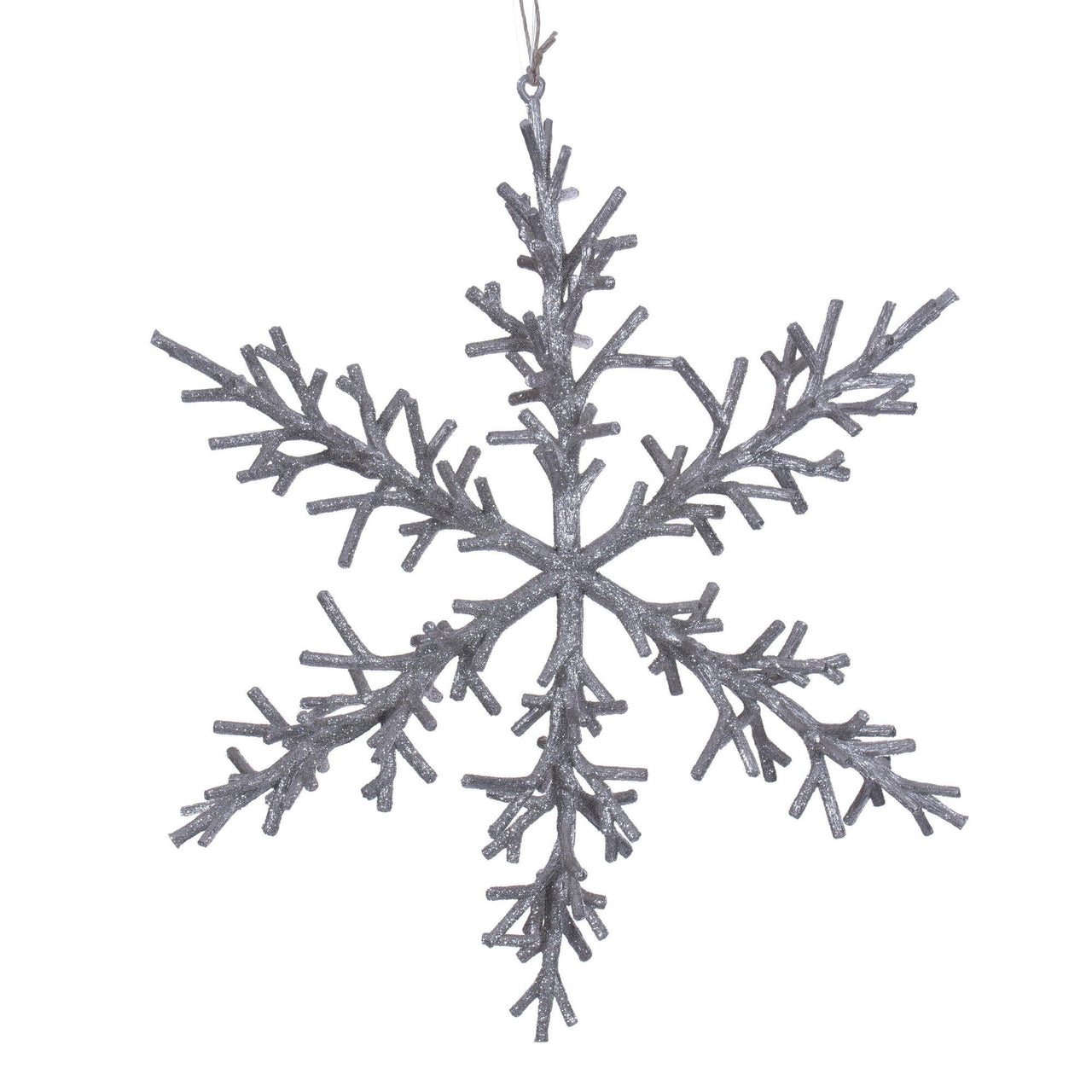 12" Silver Twig Snowflake Orn