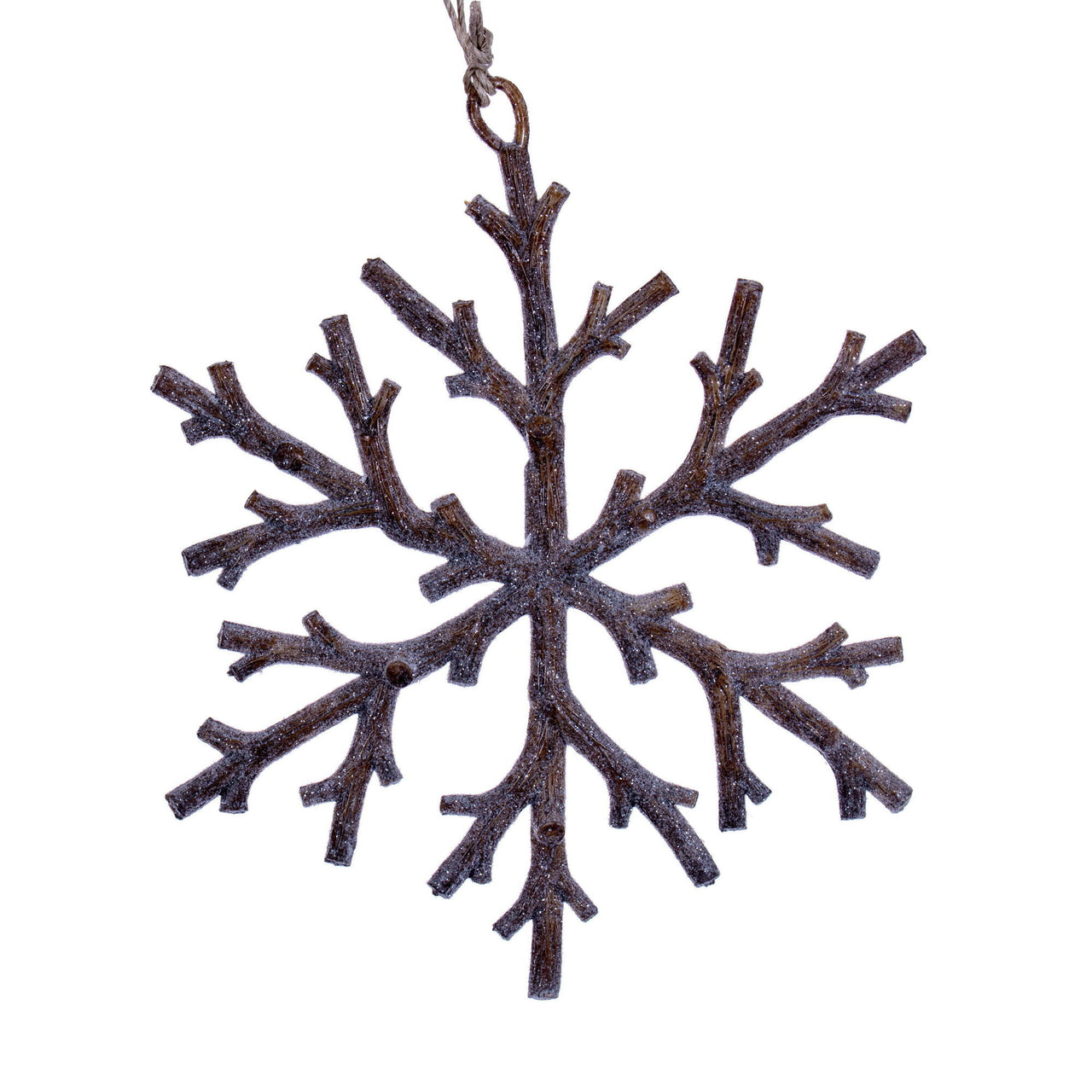6" Beige Twig Snowflake Orn
