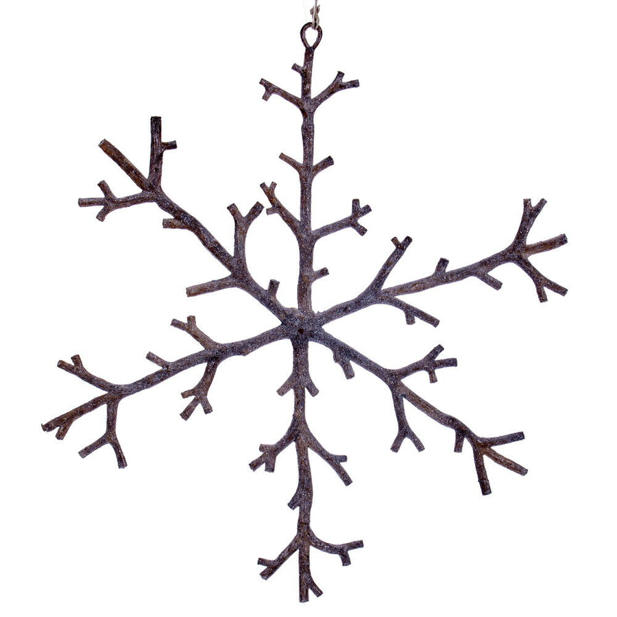12" Beige Twig Snowflake Ornament