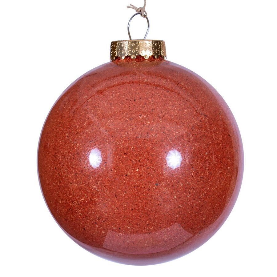 6" Rustic Orange Ball Ornament