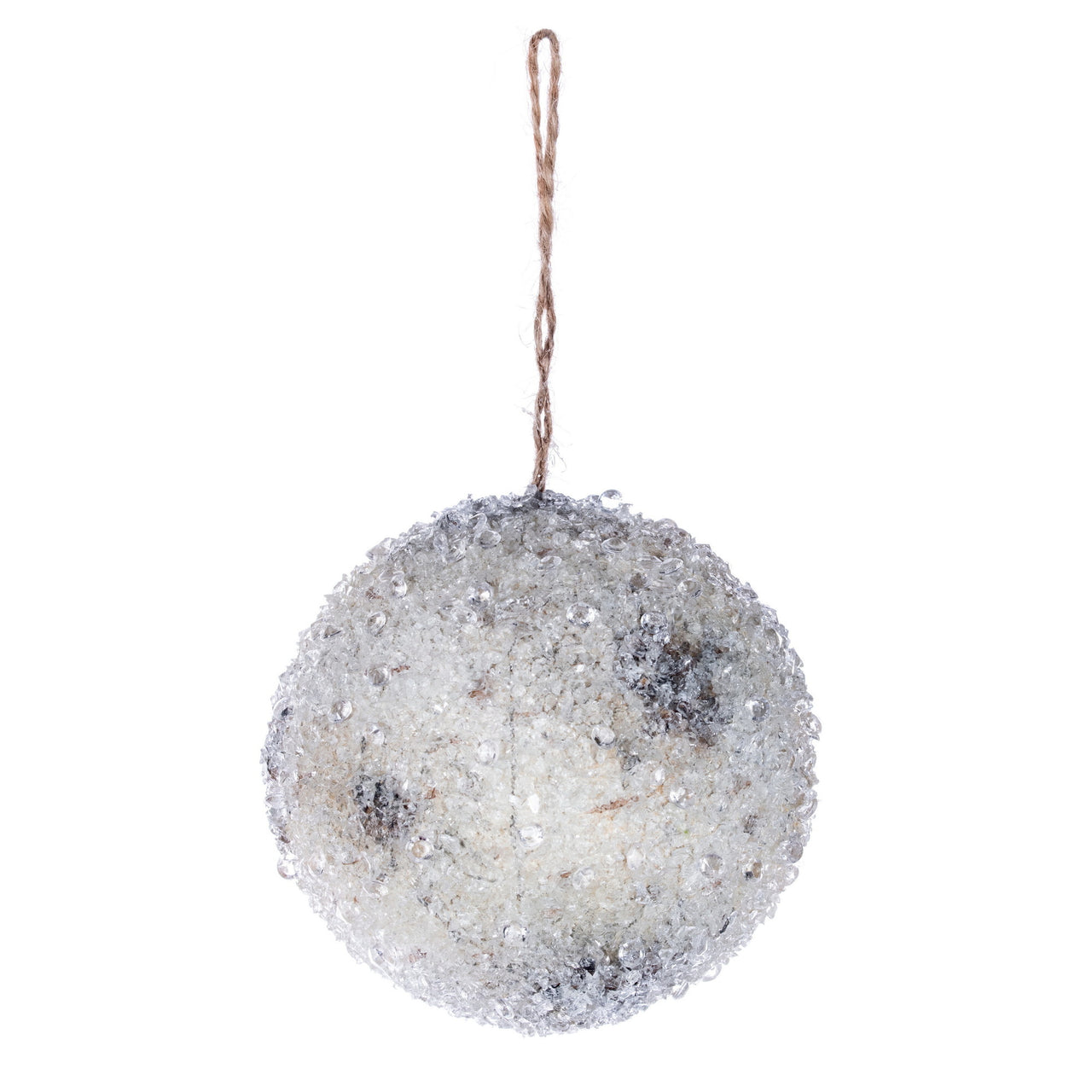 4" White Icy Birch Ball