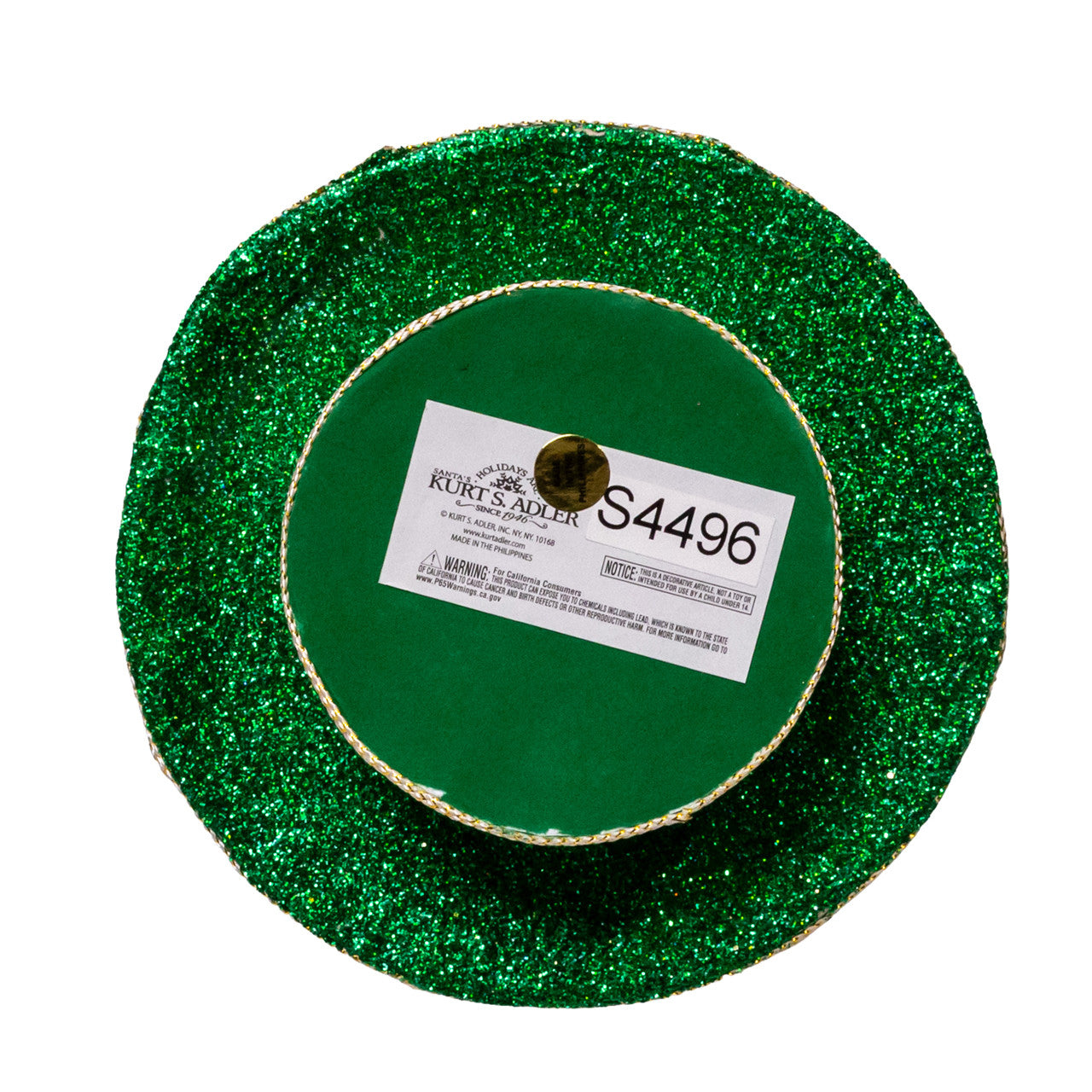 22" Green With Gold & Pearl Trim Topiary